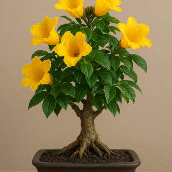 Spathodea Campanulata Yellow (African tulip tree) bonsai Live Plant