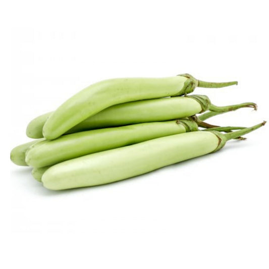 Organic Long Green Brinjal Seeds - Open Pollinated